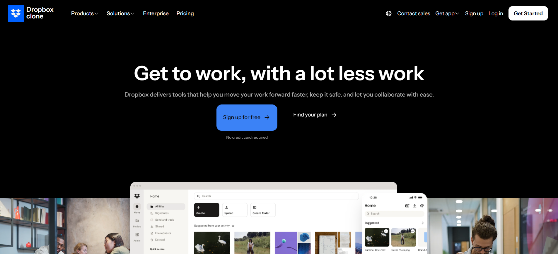 Dropbox Website Clone