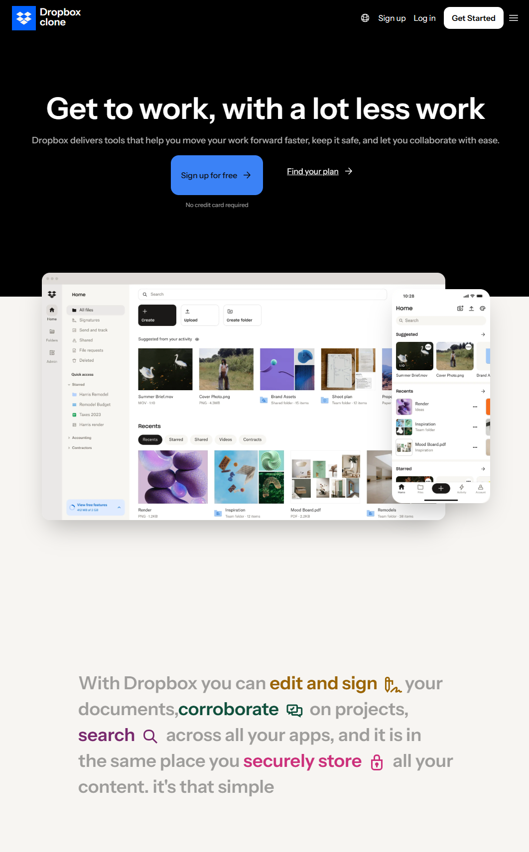Project-Dropbox Website Clone thunbnail